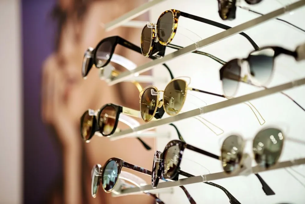Shelves of sunglasses
