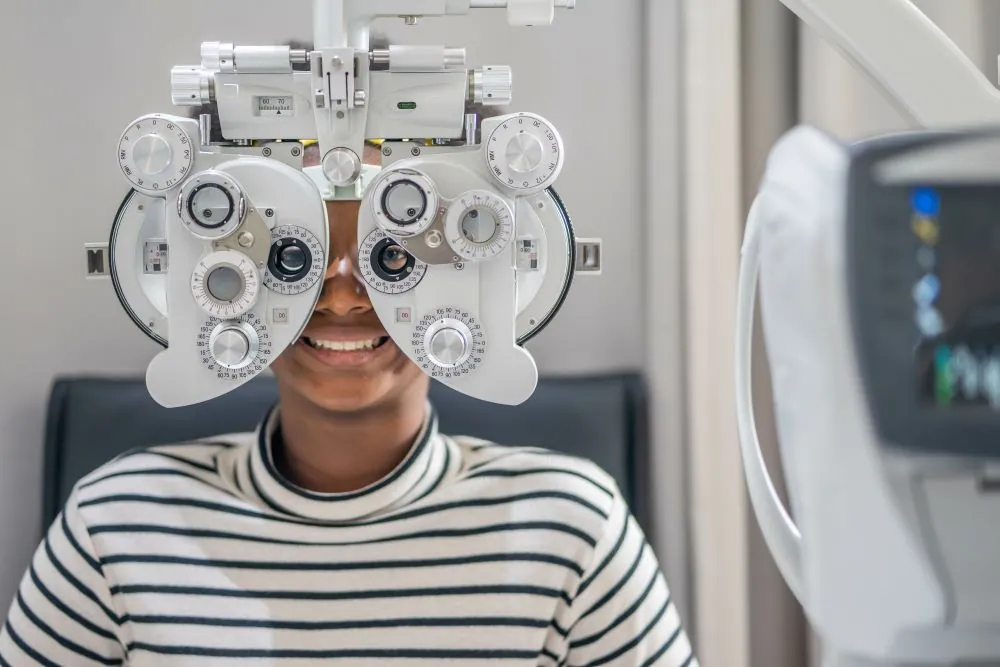 Girl getting her eyes tested