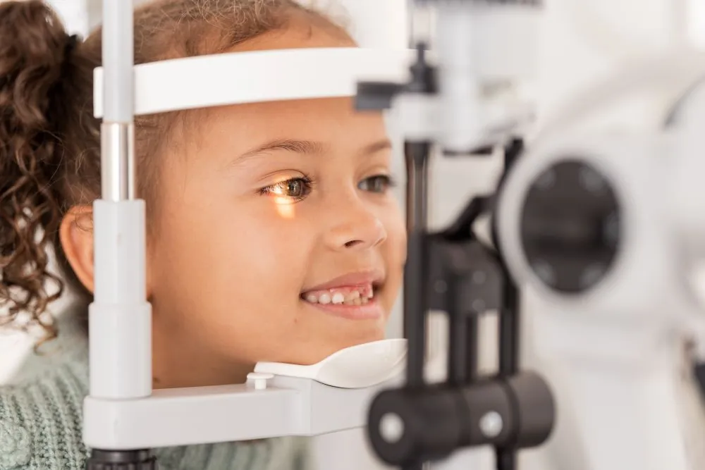 Child getting an eye test